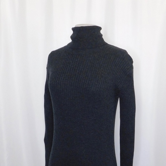 EVERLANE Wool Blend Ribbed Midi Dress Turtleneck Minimalist Preppy XX-Small XXS - Picture 8 of 16